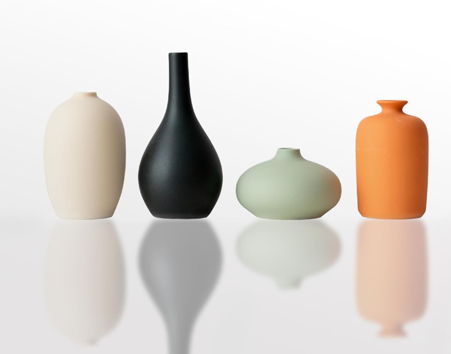 Matte Ceramic Vases 4 Pack Boho Home Table Decor