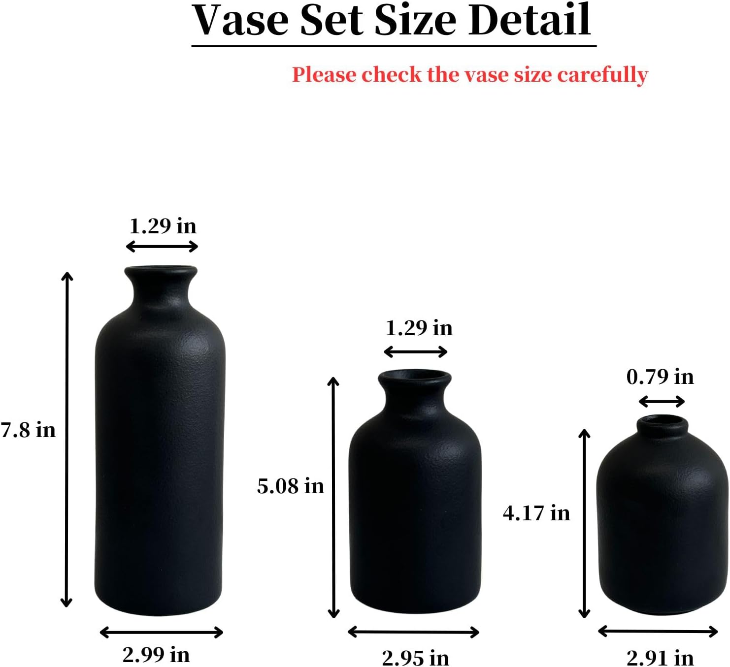 Distressed Boho Ceramic Vase Set of Three