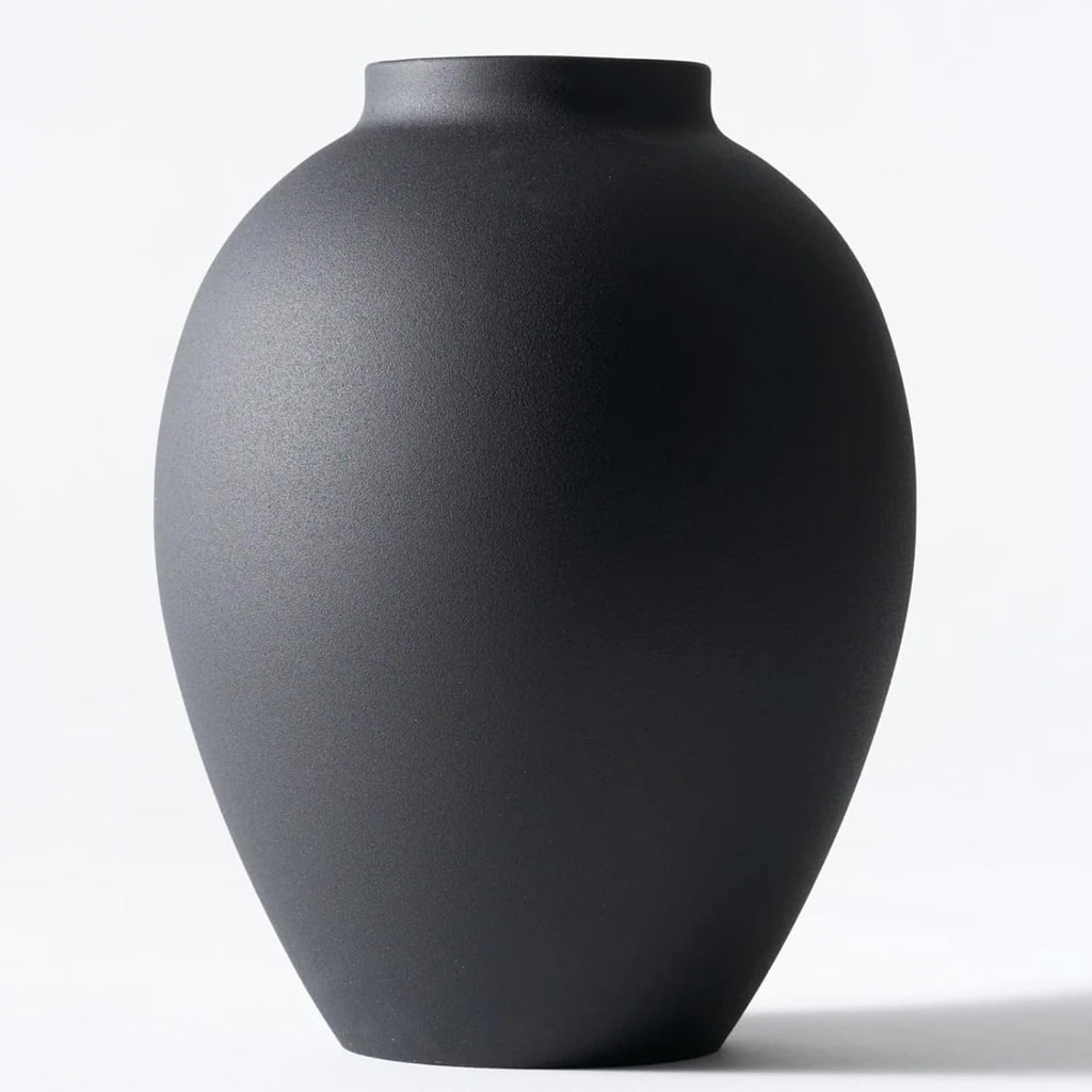 Matte Black Tall Round Iron Decor Vase