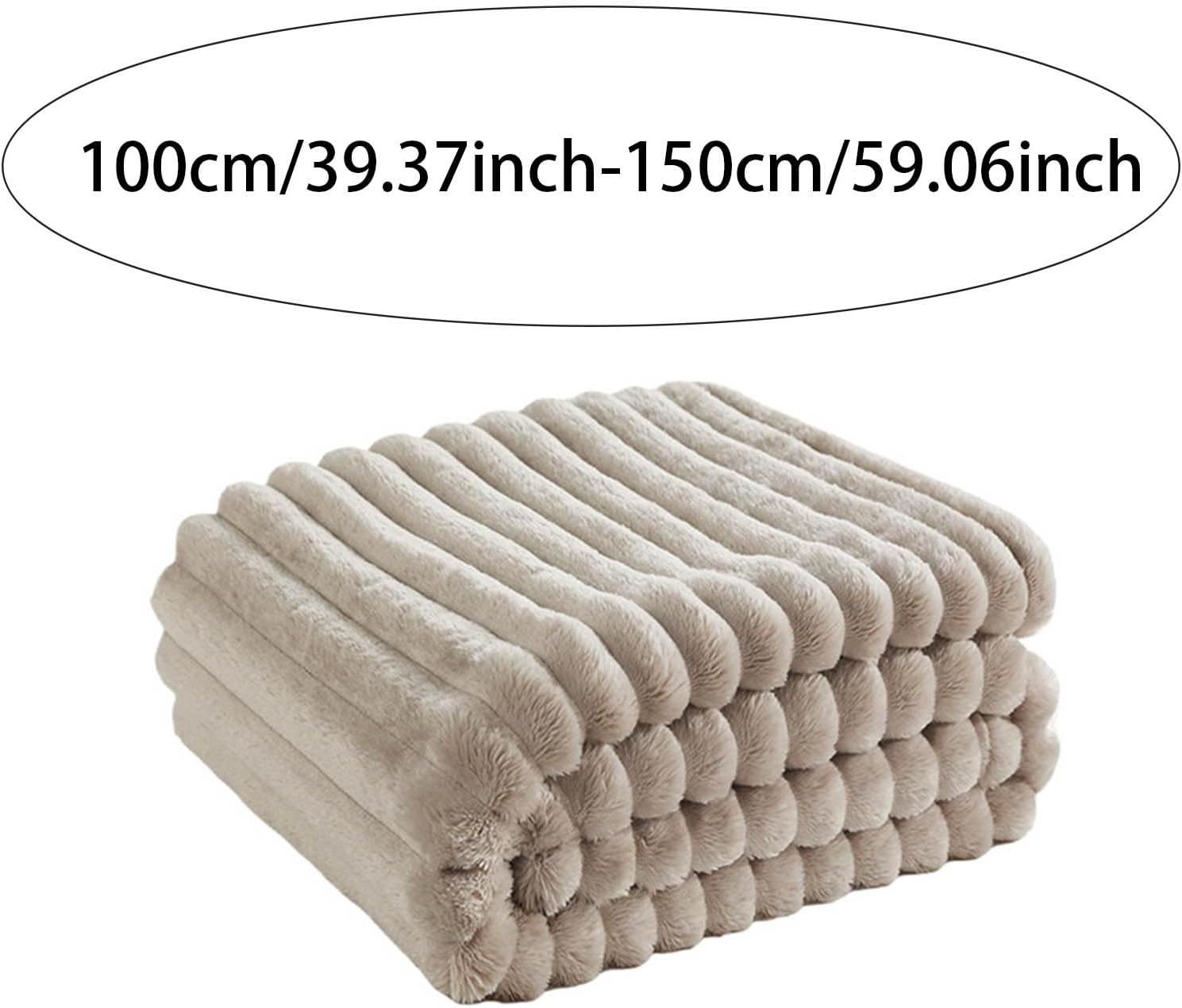 Blue Ribbed Soft Plush All Season Throw Blanket
