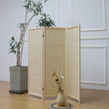 Beige 3 Panel Short Bamboo Room Divider
