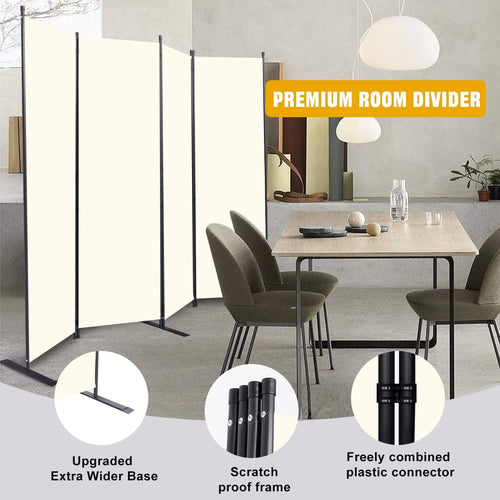 4 Panel Fabric Folding Stable Privacy Room Divider