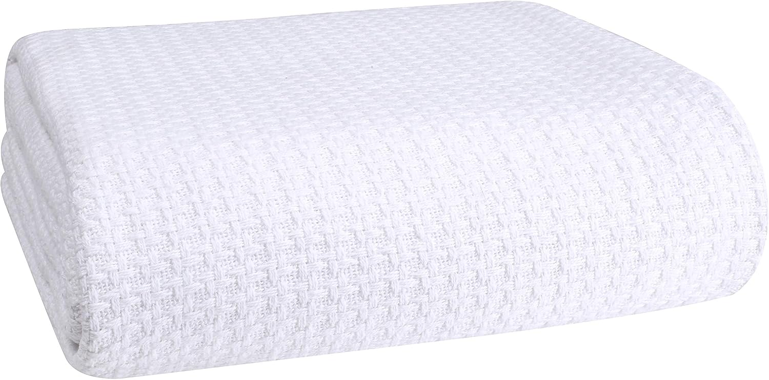 White Cotton Thermal Twin All Season Bed Blanket