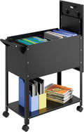 Locked Rolling File Cart Office Document Storage Organizer