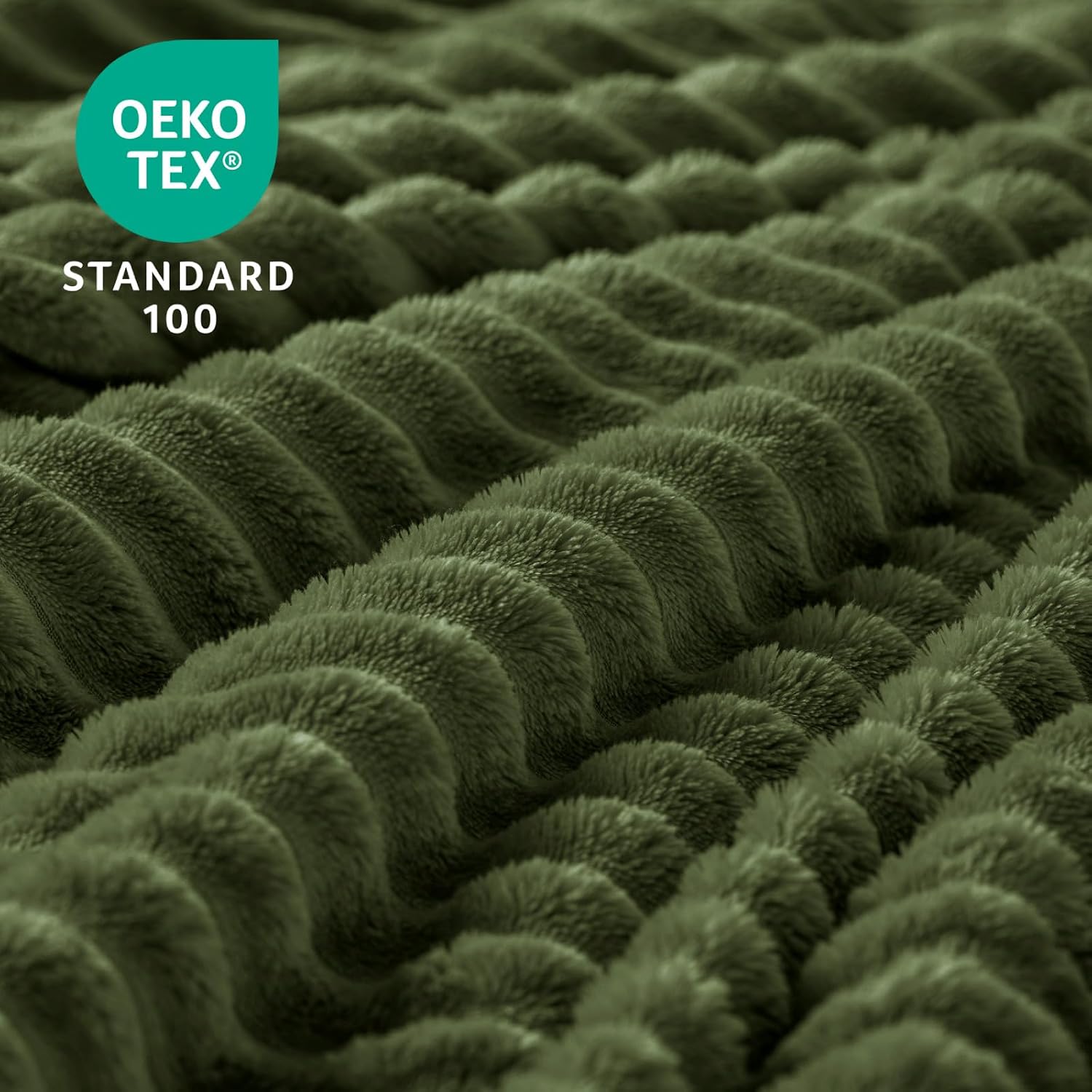 Ribbed Moss Fleece Twin Size Cozy Bed Blanket