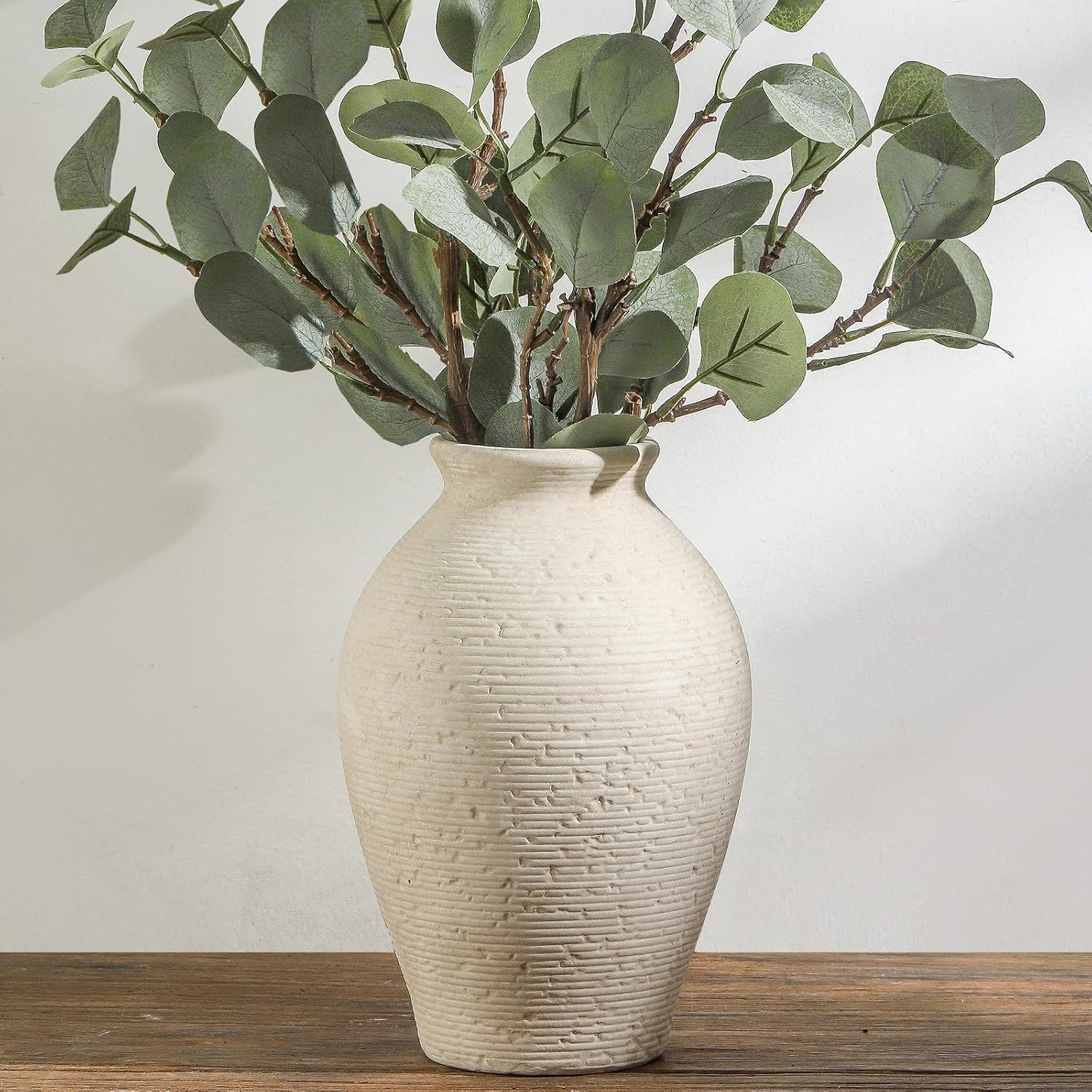Large Rustic Farmhouse Ceramic Decor Vase
