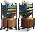 8 Tier Rolling File Cart Dual Access Desk Storage Organizer