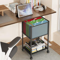 Black Metal Rolling File Cart Letter Size Organizer
