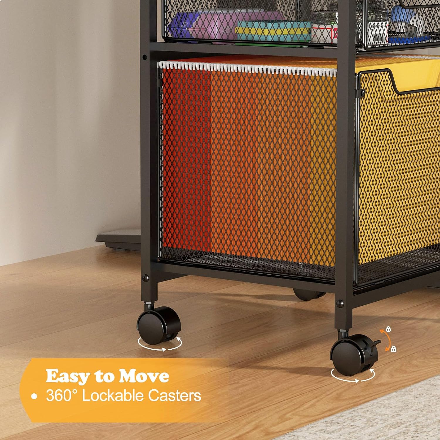 Lockable Rolling File Cart Printer Desk Storage Organizer