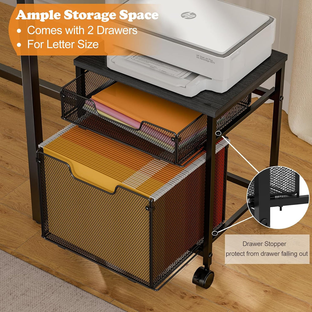 Lockable Rolling File Cart Printer Desk Storage Organizer