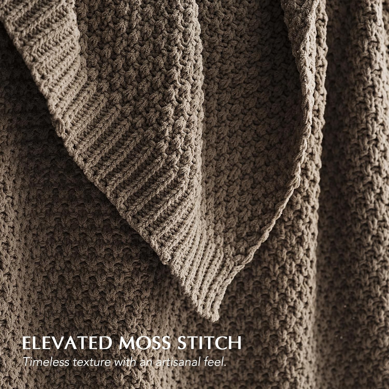 Brown Chunky Chenille Knit All Season Throw Blanket