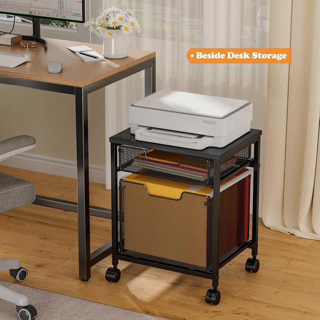Lockable Rolling File Cart Printer Desk Storage Organizer