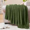 Ribbed Moss Fleece Twin Size Cozy Bed Blanket