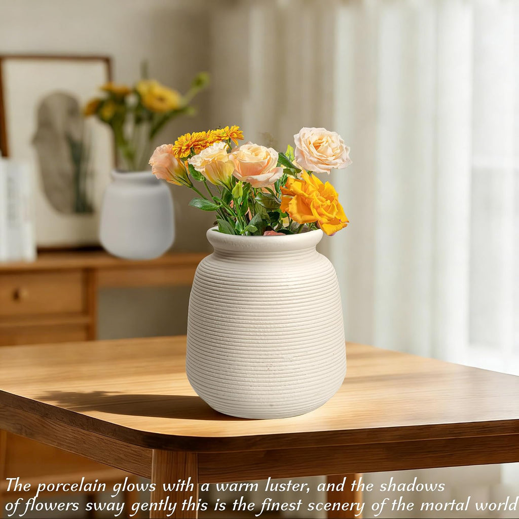 Rustic Handcrafted Ceramic Vase Set of Two