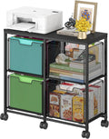 Black Mobile File Cabinet 4 Drawer Under Desk Storage