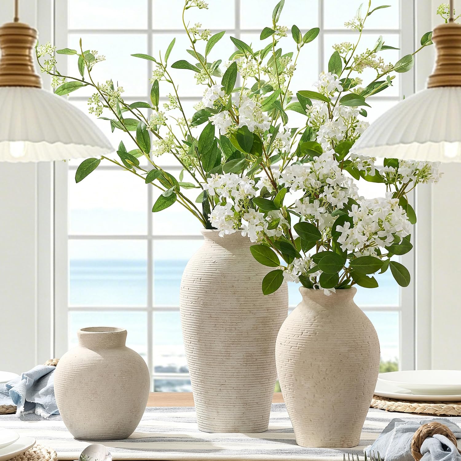 Large Rustic Farmhouse Ceramic Decor Vase