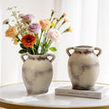 Rustic Handcrafted Ceramic Vase Set of Two