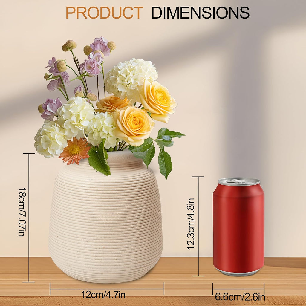 Rustic Handcrafted Ceramic Vase Set of Two