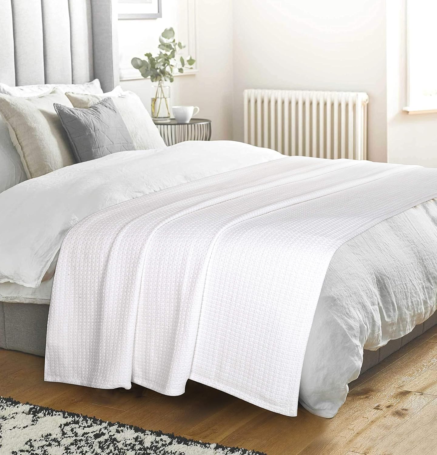 White Cotton Thermal Twin All Season Bed Blanket