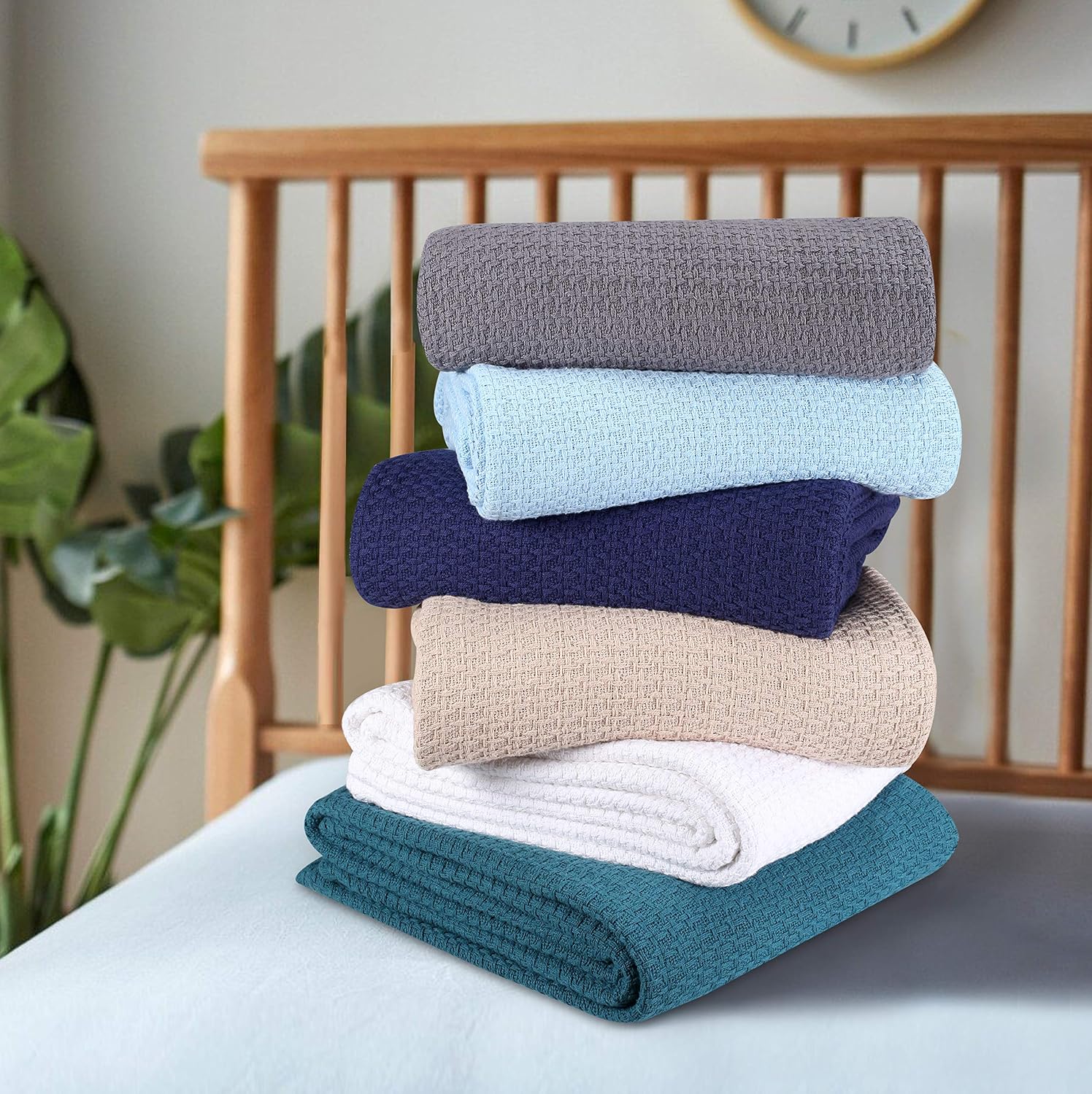White Cotton Thermal Twin All Season Bed Blanket
