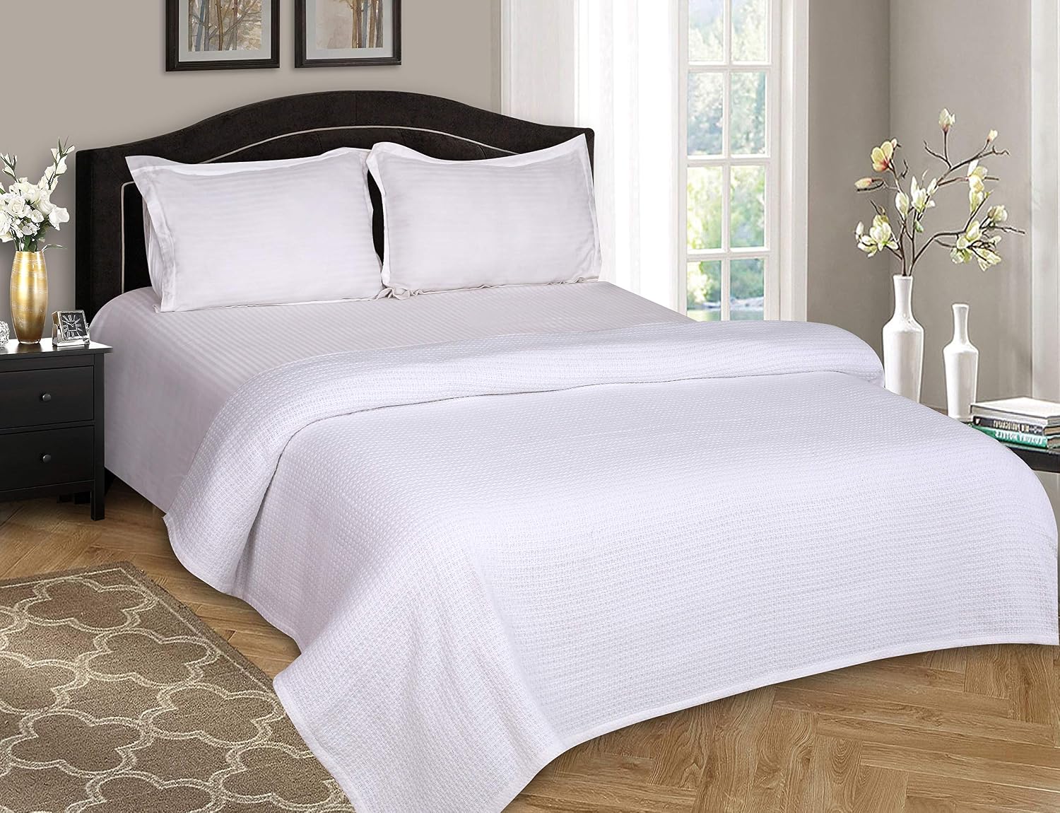 White Cotton Thermal Twin All Season Bed Blanket